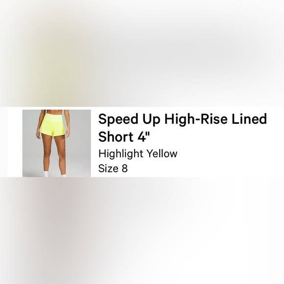 Lululemon Speed Up shorts high rise in electric yellow - Picture 4 of 4